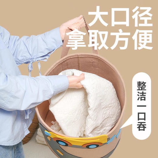 【一筒多用❗️大容量桶身】儿童毛绒玩具收纳桶大容量家居整理箱衣物脏衣桶毛毡收纳篮收纳筐 商品图2