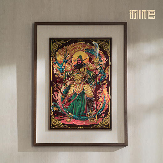 铜师傅 手工錾刻 铜雕画《关羽》客厅玄关沙发背景墙装饰挂画 商品图2
