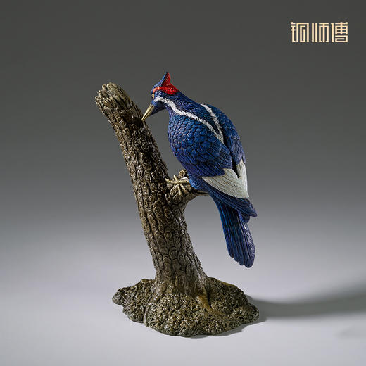 铜师傅 铜摆件《铜师傅百鸟集》之象牙啄木鸟 铜工艺品 家居饰品摆件 商品图3