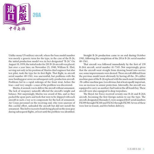 预售 【中商原版】马丁B-26 掠夺者轰炸机 B-26 Marauder Martin's Medium Bomber in World War II 英文原版 David Doyle 商品图4