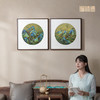 铜师傅 手工錾刻 铜雕画《千里江山 圆形》客厅背景墙装饰挂画 商品缩略图5