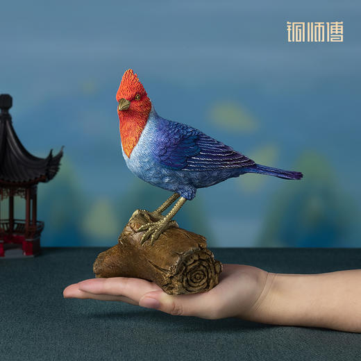 铜师傅 铜摆件《铜师傅百鸟集》之冠红蜡嘴雀 商品图4