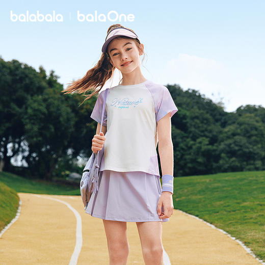 【balaOne】巴拉巴拉童装女童短袖t恤儿童2026新款夏吸湿速干收腰 商品图2