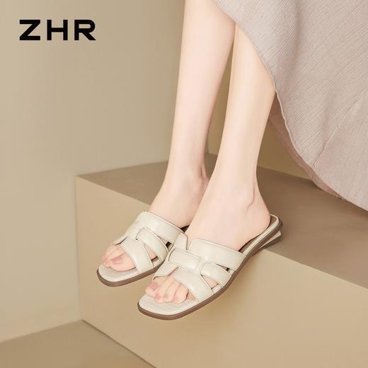 ZHR则则时尚编织显瘦粗跟拖鞋女2026夏季轻便舒适百搭显高凉拖鞋 商品图6
