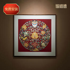 铜师傅 手工錾刻 铜雕画《吉祥八宝》玄关沙发背景墙中式装饰挂画