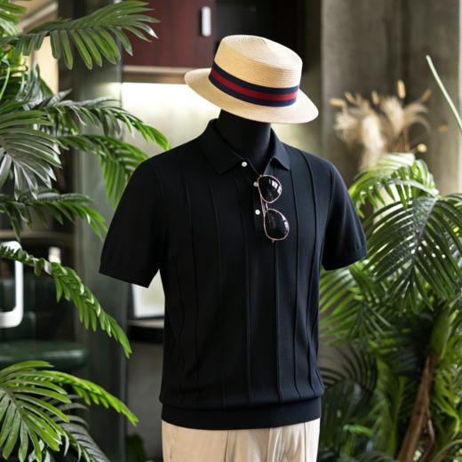 新款男士夏日绅士高级 丝棉V领polo/运动款T恤衫  三款多色可选 商品图1