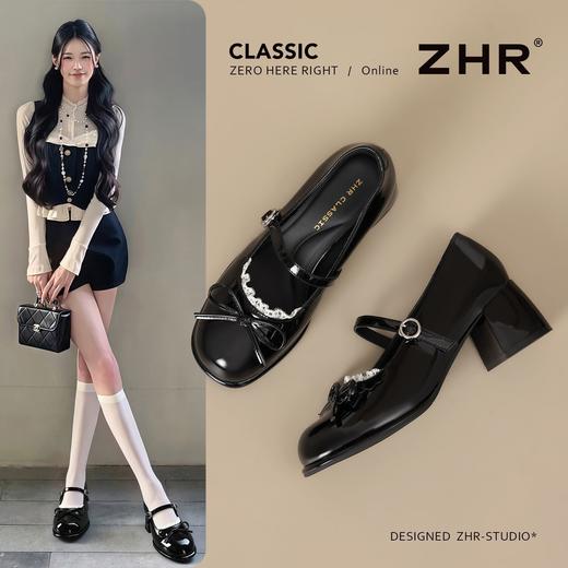 ZHR镜面黑色玛丽珍单鞋2026春季新款甜美风JK制服鞋超高时装女鞋 商品图1