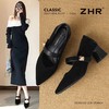 ZHR则则绒面复古优雅尖头玛丽珍鞋2026新款柔软不累脚气质单鞋女 商品缩略图0