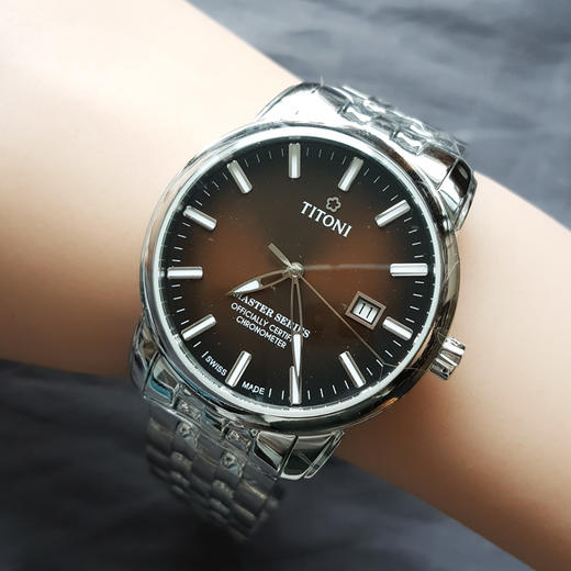 【全新】TITONI 梅花83188 S-662天文台认证自动机械机芯日期显示41MM（男款）Master Series大师系列精钢170426NJ29 商品图8