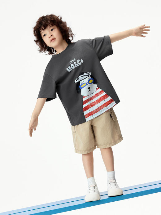 8楼摩安珂儿童little MO&Co.26年夏季新款凉感吸湿速干男女同款印花短袖T恤 KBF2TEE012【吊牌价： 299元 ，活动价：269元】 商品图5