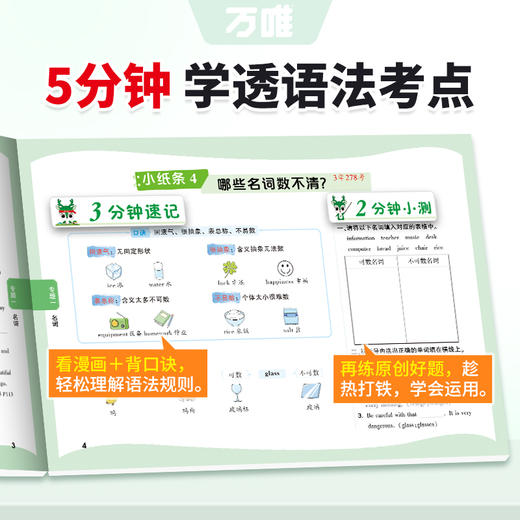 2027万唯中考初中通用英语口诀速记词汇语法七年级八九年级英语单词记背神器速记手册小纸条默写本专项训练万维教育官方旗舰店 商品图2