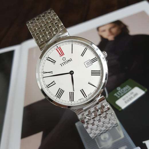 【全新】TITONI 梅花82718 S-608自动机械机芯日期显示39MM（男款）纤薄系列精钢160426NJ49 商品图4