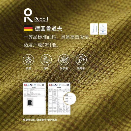 德国鲁道夫吸湿排汗【NICESELF 100G跑调速干T恤】速干邪修 超轻超透气  一等品标准面料 商品图2