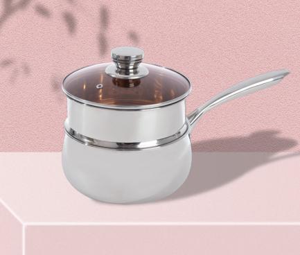 米马杂货场 食品级不锈钢大肚奶锅（带盖带蒸屉） 商品图2