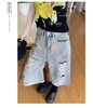 GZ买手优选小熊刺绣牛仔遮肉阔腿七分裤-171843993（预售3-5天发货） 商品缩略图2