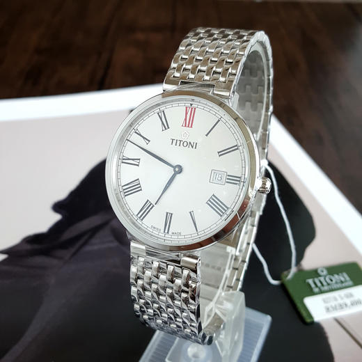【全新】TITONI 梅花82718 S-608自动机械机芯日期显示39MM（男款）纤薄系列精钢160426NJ49 商品图2