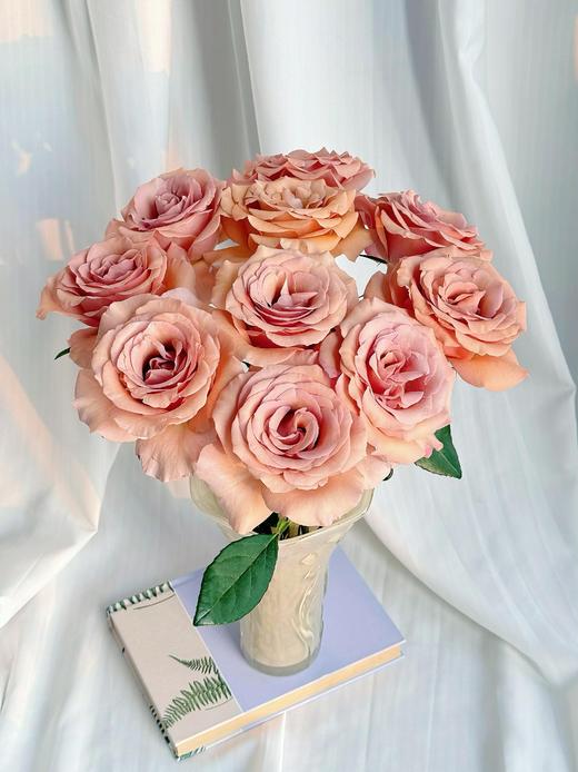 【百合配玫瑰.好看好养】漠泊玫瑰10支+晚霞香水百合3头2支6朵/份 商品图1