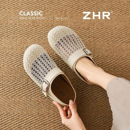 ZHR厚底内增高包头拖26夏季新款镂空透气休闲鞋百搭气质凉拖鞋女 商品图5