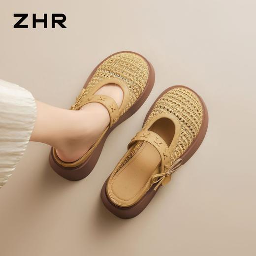 【5CM增高】ZHR则则编织玛丽珍包头拖女26夏新款显瘦百搭凉拖鞋 商品图8