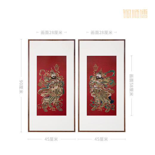 铜师傅 手工錾刻《门神纳福（一对）》客厅玄关画沙发背景墙挂画 商品图6