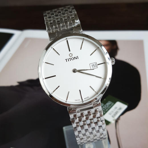 【全新】TITONI 梅花82718 S-606自动机械机芯日期显示39MM（男款）纤薄系列精钢160426NJ45 商品图4