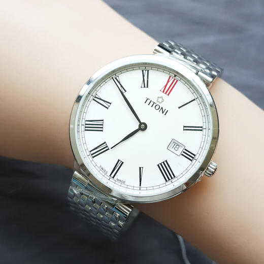 【全新】TITONI 梅花82718 S-608自动机械机芯日期显示39MM（男款）纤薄系列精钢160426NJ49 商品图8