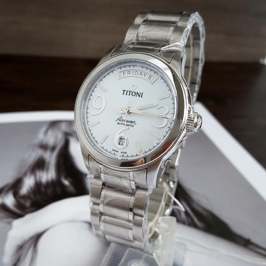 【全新】TITONI 梅花93933 S-254自动机械机芯日期显示/星期显示39MM（男款）Airmaster空中霸王系列精钢170426NJ20 商品图2