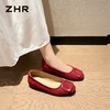 ZHR则则红色绒面浅口单鞋2026新款简约纯色透气舒适平底百搭女鞋 商品缩略图2