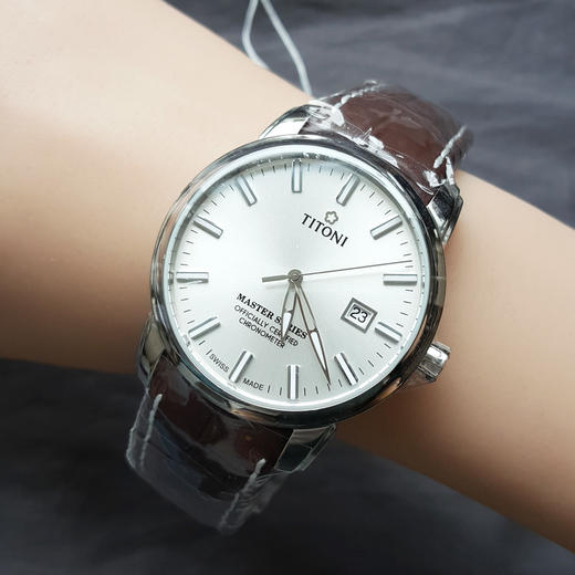 【全新】TITONI 梅花83188 S-ST-575自动机械机芯日期显示41MM（男款）Master Series大师系列精钢170426NJ41 商品图10