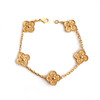 【95新】VCA梵克雅宝Vintage Alhambra VCARO1IE0018K黄金熔岩款五花手链 链长约19CM左右女士290426NJS02 商品缩略图0