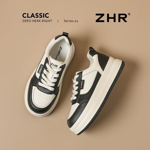 ZHR简约百搭高颜值厚底经典小白鞋2026春夏新款舒适增高休闲板鞋 商品图2
