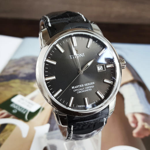 【全新】TITONI 梅花83188 S-ST-576自动机械机芯日期显示41MM（男款）Master Series大师系列精钢170426NJ35 商品图3