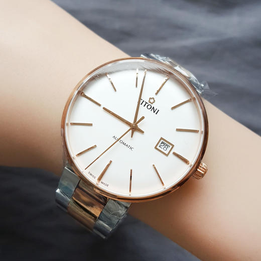 【全新】TITONI 梅花83627 SRG-606自动机械机芯日期显示42MM（男款）Airmaster空中霸王系列精钢/间镀金170426NJ119 商品图8