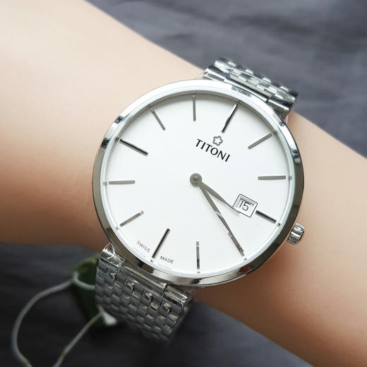 【全新】TITONI 梅花82718 S-606自动机械机芯日期显示39MM（男款）纤薄系列精钢160426NJ45 商品图8