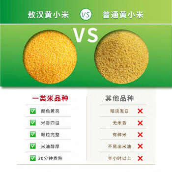 千年谷源敖汉有机黄小米5斤金苗K1月子小米杂粮辅食蒸饭更软糯过年送礼 /粮油调味 /杂粮 /谷米类 商品图0