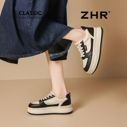 ZHR简约百搭高颜值厚底经典小白鞋2026春夏新款舒适增高休闲板鞋 商品图6