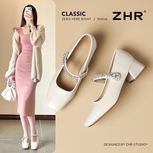 ZHR则则时尚气质玛丽珍鞋方头女鞋2026新款百搭轻便粗跟浅口单鞋 商品图0
