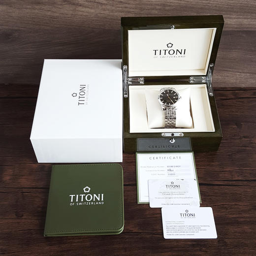 【全新】TITONI 梅花83188 S-660Y天文台认证自动机械机芯日期显示41MM（男款）Master Series大师系列精钢180426NJ28 商品图1