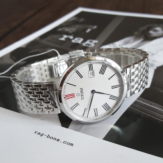 【全新】TITONI 梅花82718 S-608自动机械机芯日期显示39MM（男款）纤薄系列精钢160426NJ49 商品图5