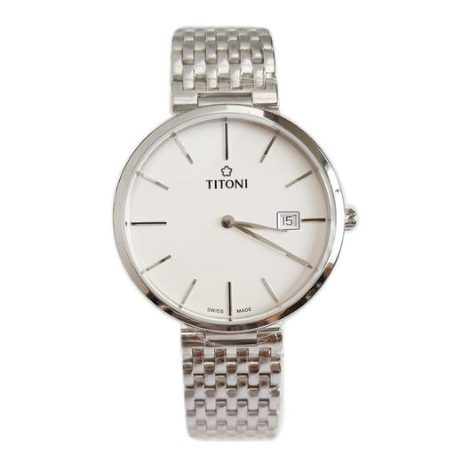 【全新】TITONI 梅花82718 S-606自动机械机芯日期显示39MM（男款）纤薄系列精钢160426NJ45 商品图0