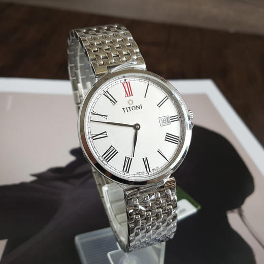 【全新】TITONI 梅花82718 S-608自动机械机芯日期显示39MM（男款）纤薄系列精钢160426NJ49 商品图3