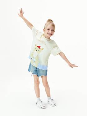 8楼摩安珂儿童little MO&Co.26年夏季新款凉感吸湿速干男女同款印花短袖T恤 KBF2TEE012【吊牌价： 299元 ，活动价：269元】