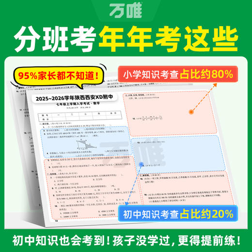 2027新书万唯中考新初一分班考小学毕业衔接初中入学试卷暑假作业预科必刷题实验班学霸神器语文数学英语一本全套万维官方旗舰 商品图1