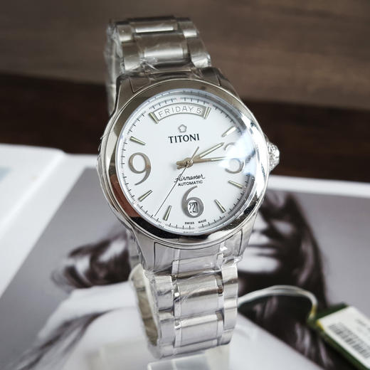 【全新】TITONI 梅花93933 S-254自动机械机芯日期显示/星期显示39MM（男款）Airmaster空中霸王系列精钢170426NJ20 商品图3