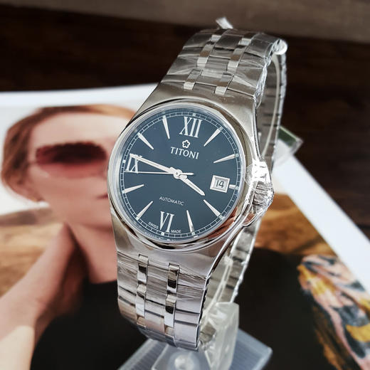 【全新】TITONI 梅花83730 S-521自动机械机芯日期显示38MM（男款）动力系列精钢170426NJ116 商品图2