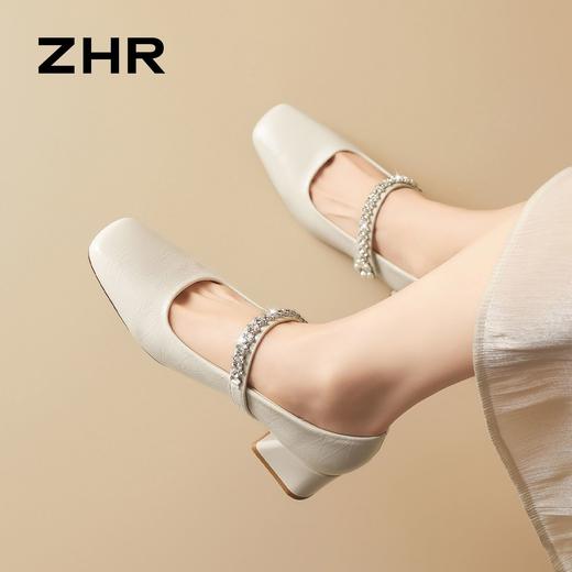 ZHR则则时尚气质玛丽珍鞋方头女鞋2026新款百搭轻便粗跟浅口单鞋 商品图8