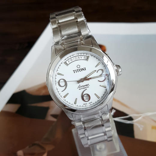 【全新】TITONI 梅花93933 S-254自动机械机芯日期显示/星期显示39MM（男款）Airmaster空中霸王系列精钢170426NJ20 商品图4