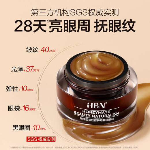 【限时活动，赠眼部按摩棒*1】 HBN咖啡因紧致眼霜15g(2.0)  限定库存 售罄即止 商品图2