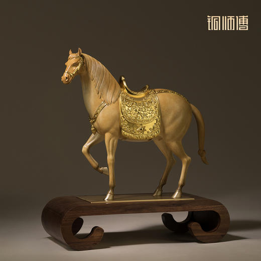 铜师傅《富贵唐马》客厅桌面铜马摆件 家居装饰工艺品 开业礼物 商品图2