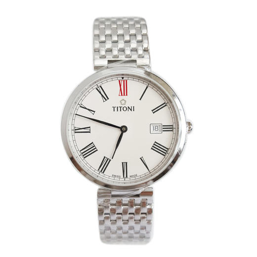 【全新】TITONI 梅花82718 S-608自动机械机芯日期显示39MM（男款）纤薄系列精钢160426NJ49 商品图0